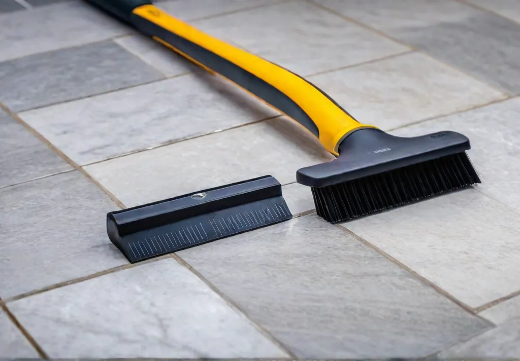 A closeup view of various tiling tools laid out on a cleanfeat