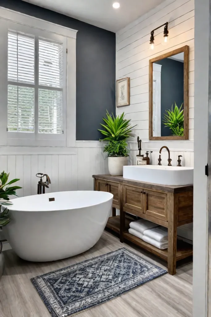 A cozy and accessible bathroom with farmhousestyle charm