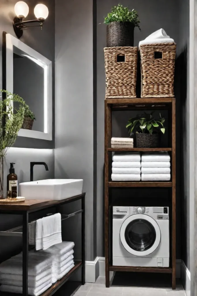 Bathroom with decorative storage