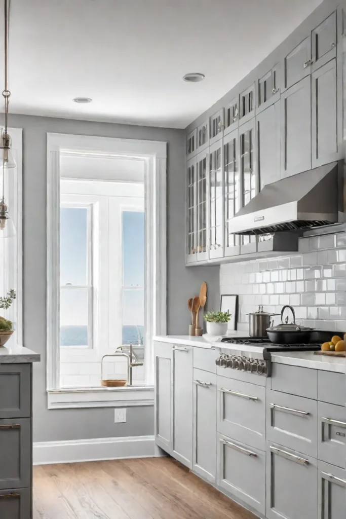 Bright and airy kitchen with neutral color scheme