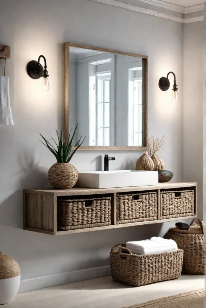 Coastal bathroom storage