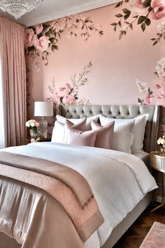 Cozy floral bedroom wallpaper