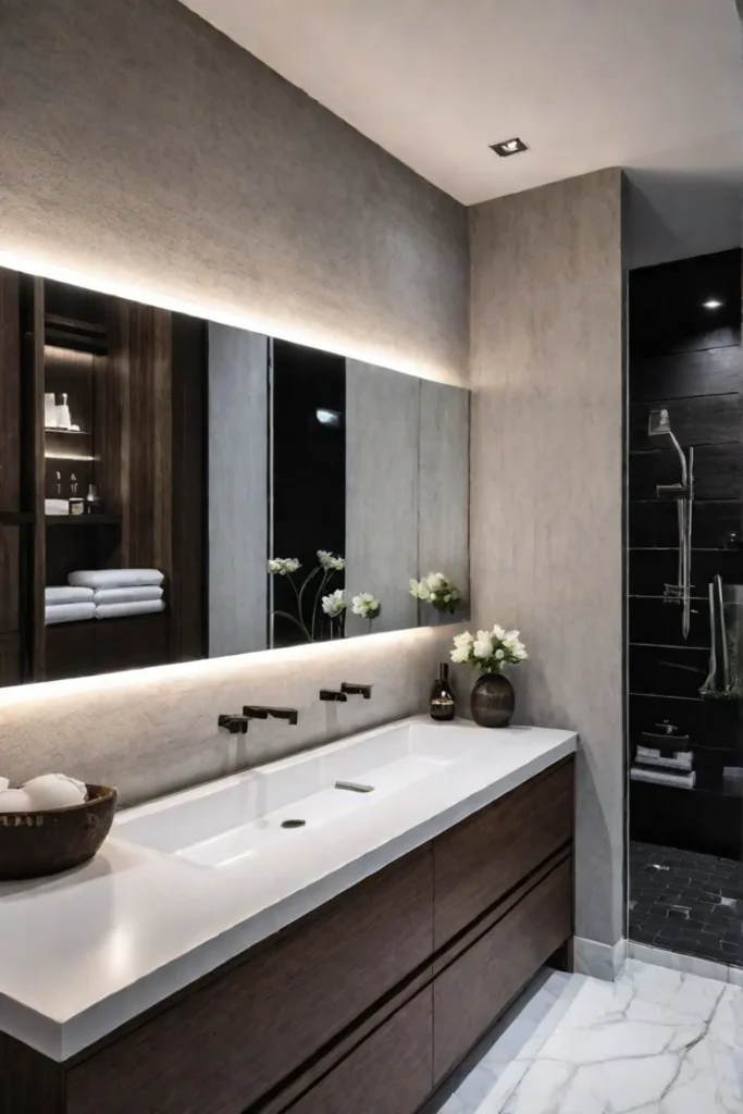 Cozy master bathroom with task lighting