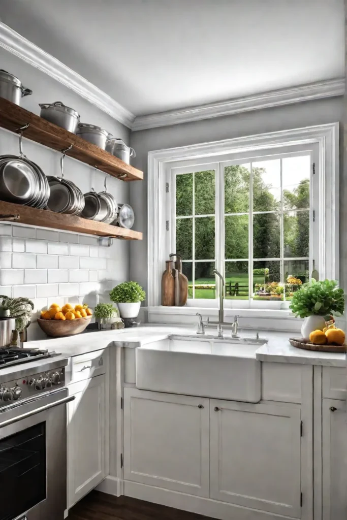 Farmhouse kitchen with a mix of vertical storage solutions