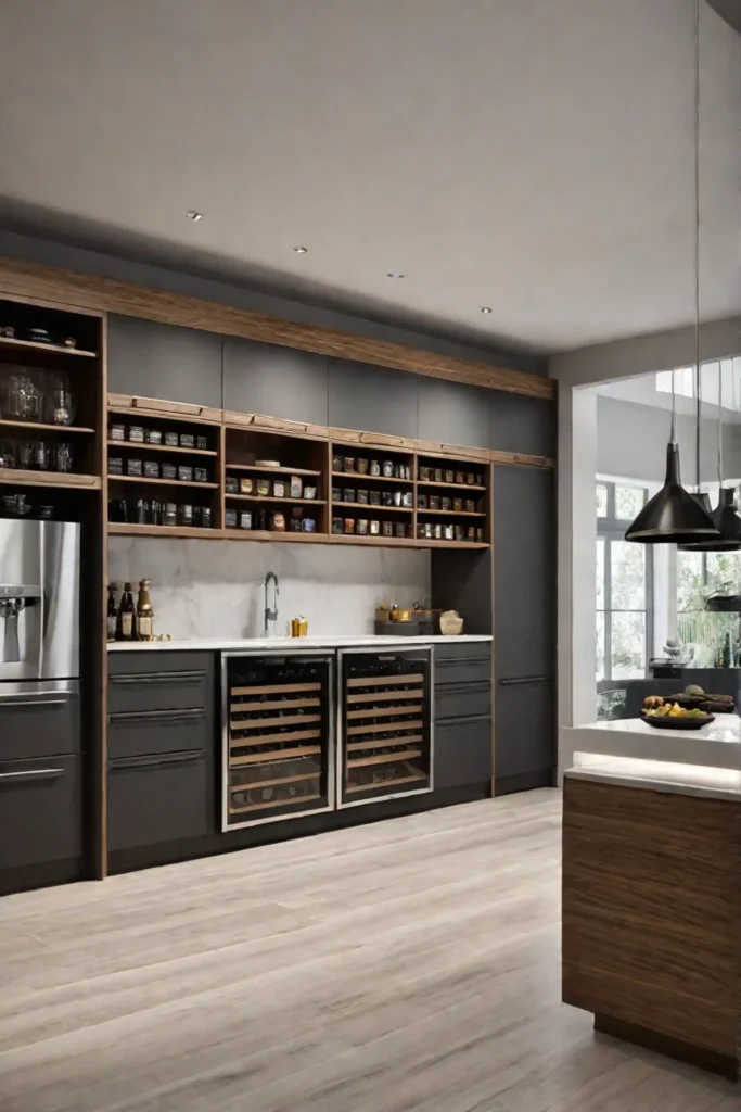 Kitchen with builtin organizers