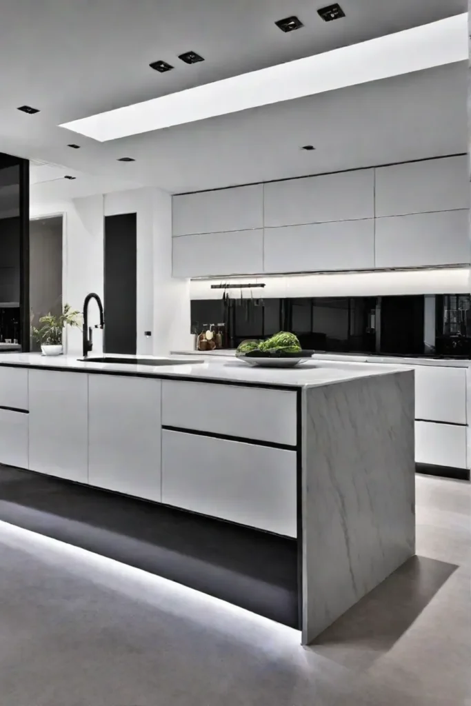 Kitchen with cohesive cabinet and decor design