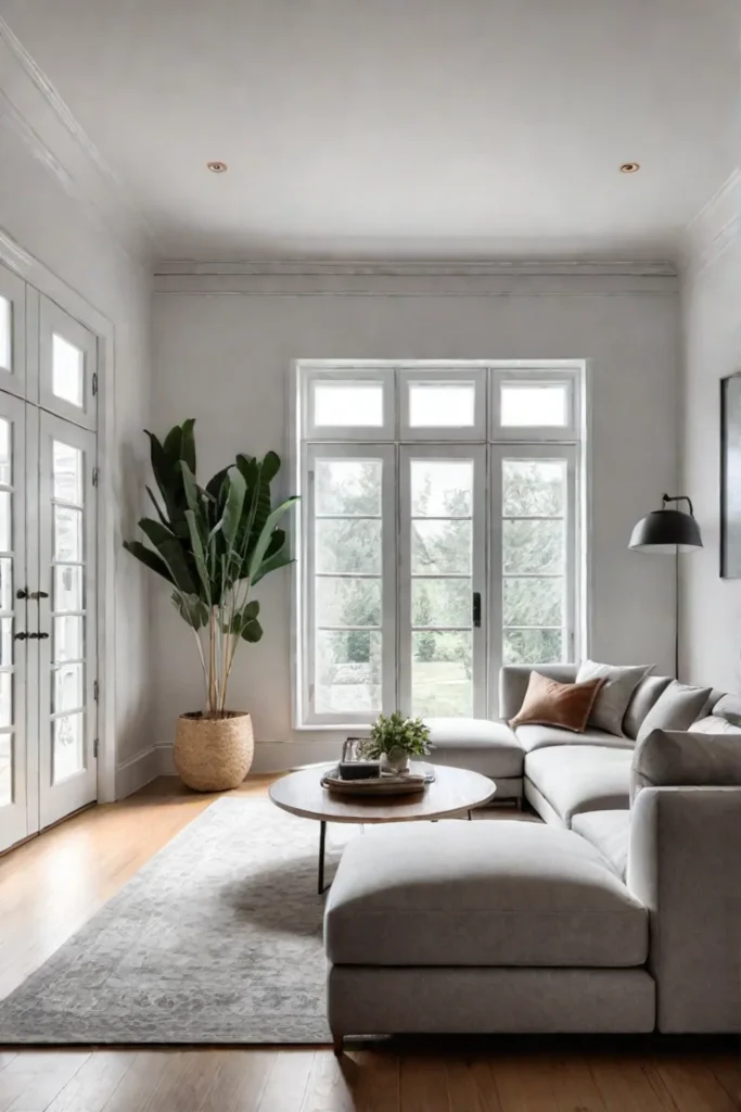 Scandinavianinspired minimalist living room with hygge atmosphere