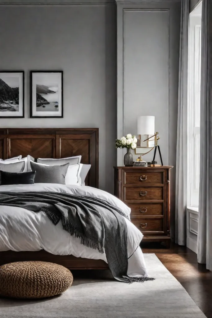 Spacious guest bedroom with armoire storage