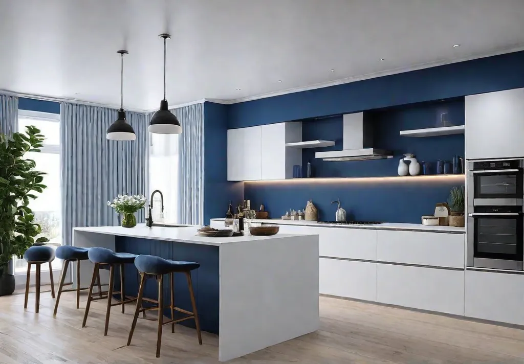 A bright and airy kitchen with newly painted cabinets in a softfeat