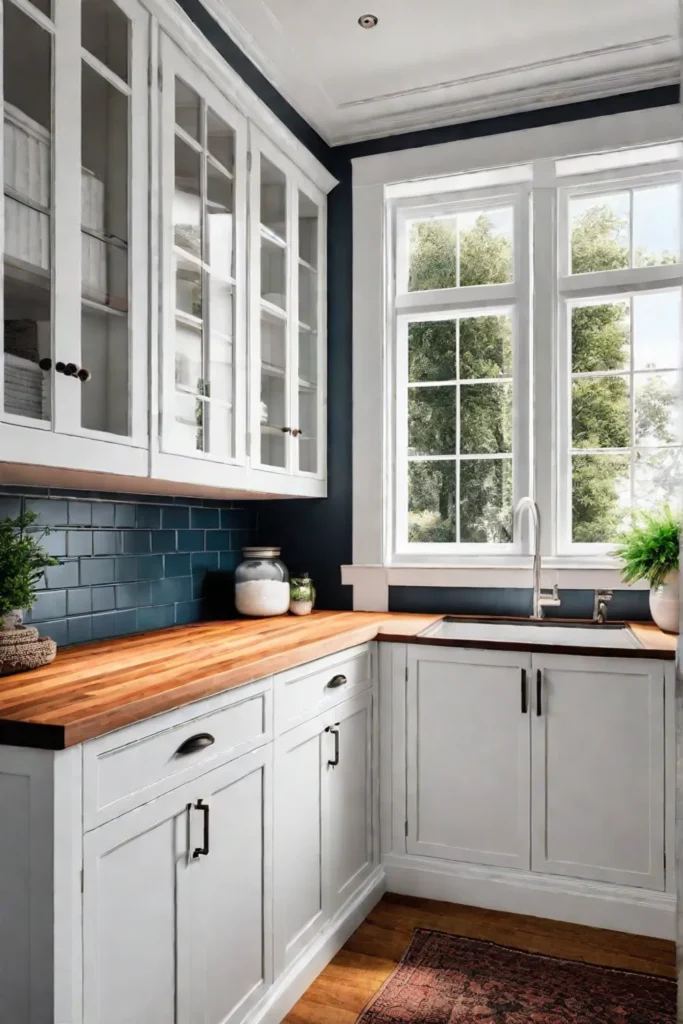 A bright and organized compact laundry room