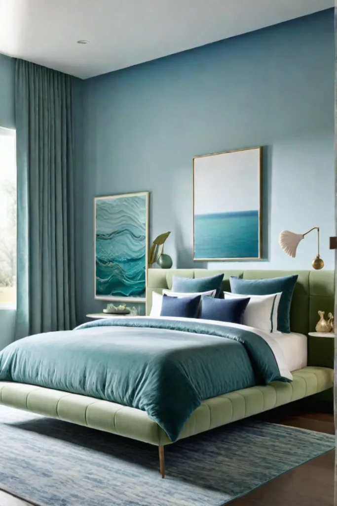 A calming bedroom with natureinspired decor