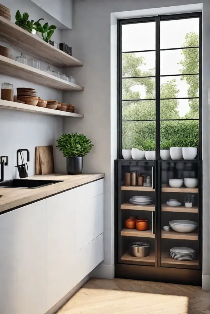 Balanced storage solutions for small kitchens