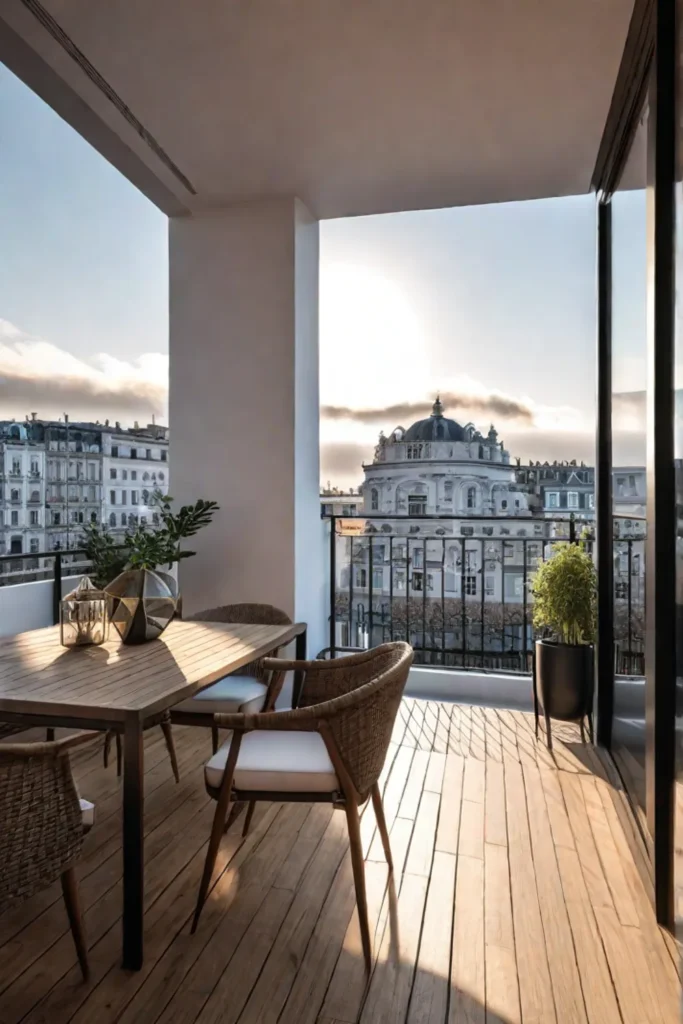 Balcony with accent lighting