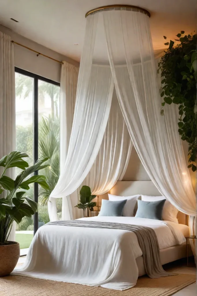 Bedroom oasis with canopy bed and natural light