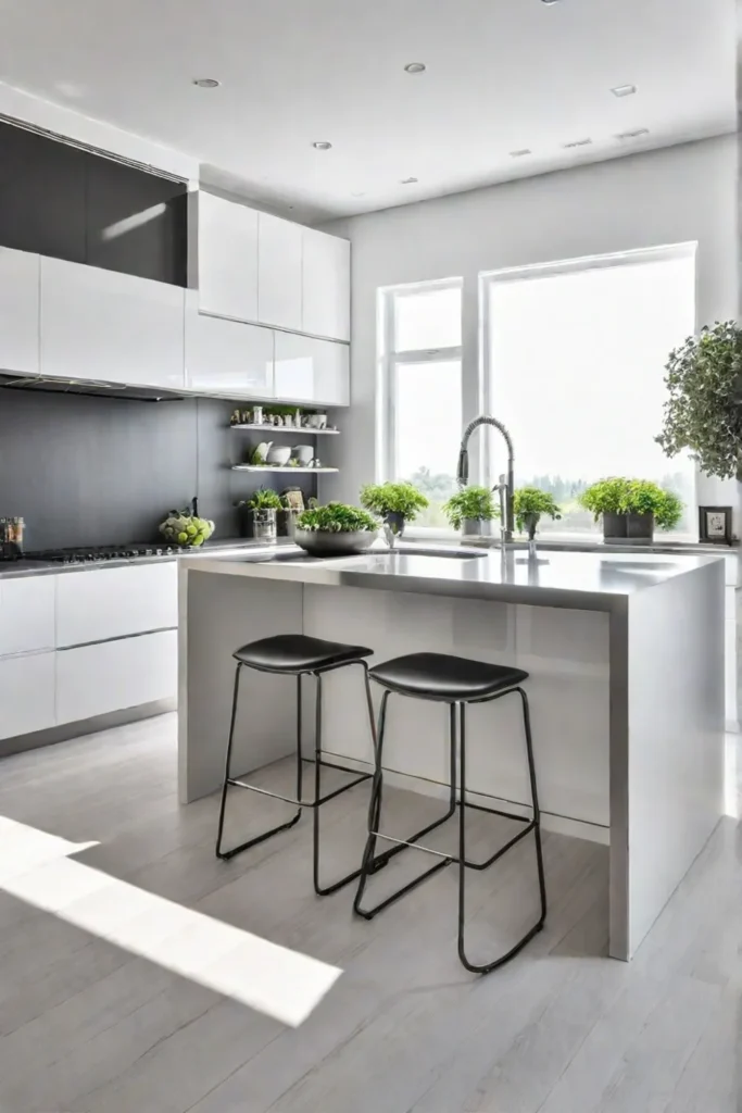 Bright white kitchen modern design