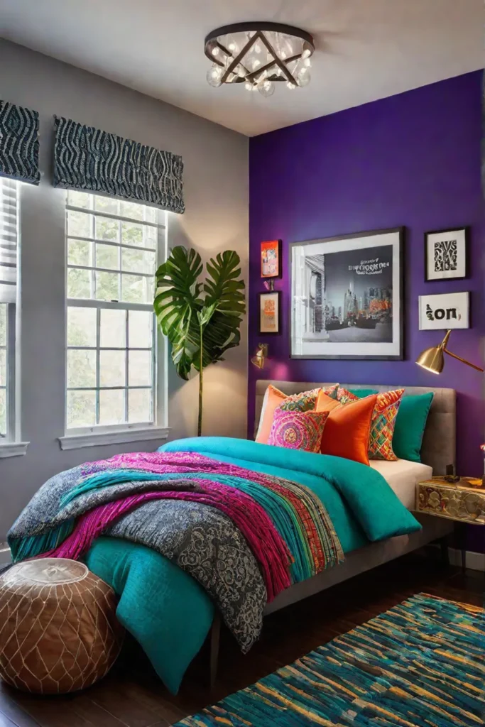 Colorful bedroom decor