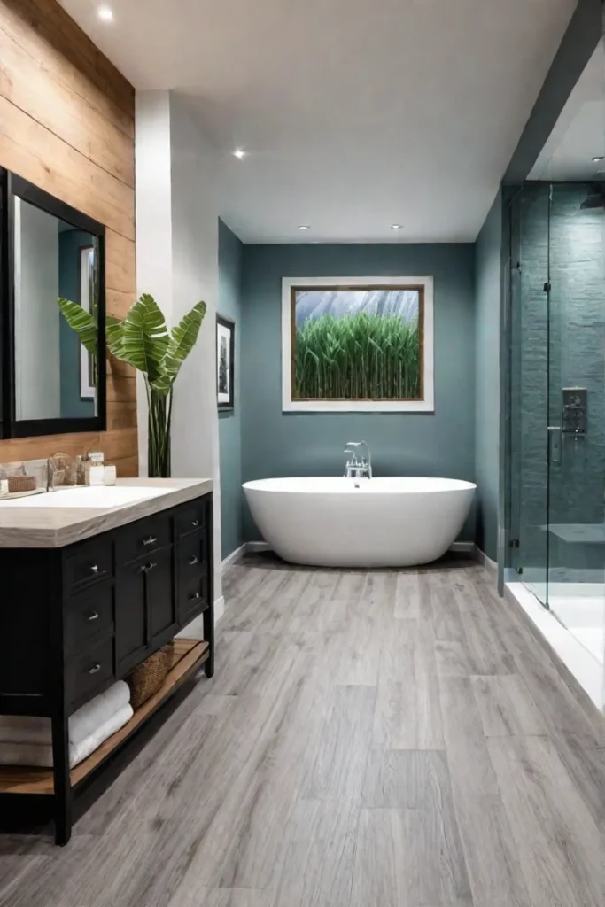 Ecofriendly bathroom with waterefficient fixtures