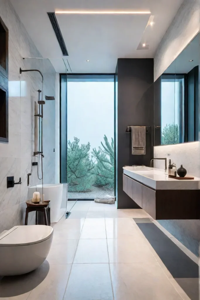 Minimalist bathroom design with a focus on safety and functionality