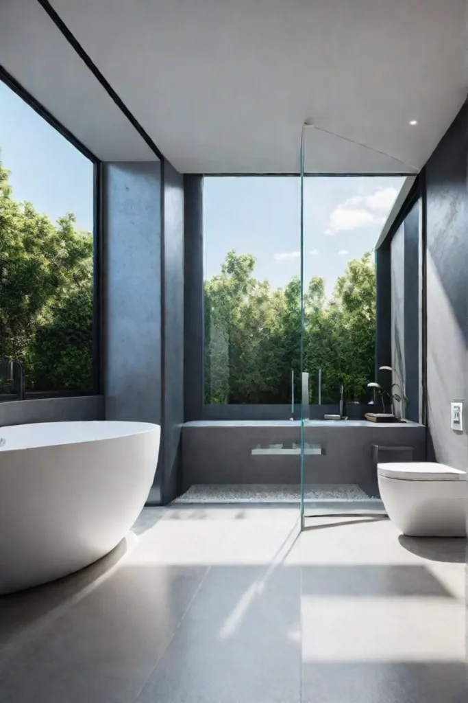 Modern bathroom with smart toilet and bidet