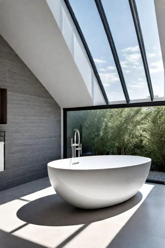 Natural light bathroom with outdoor connection