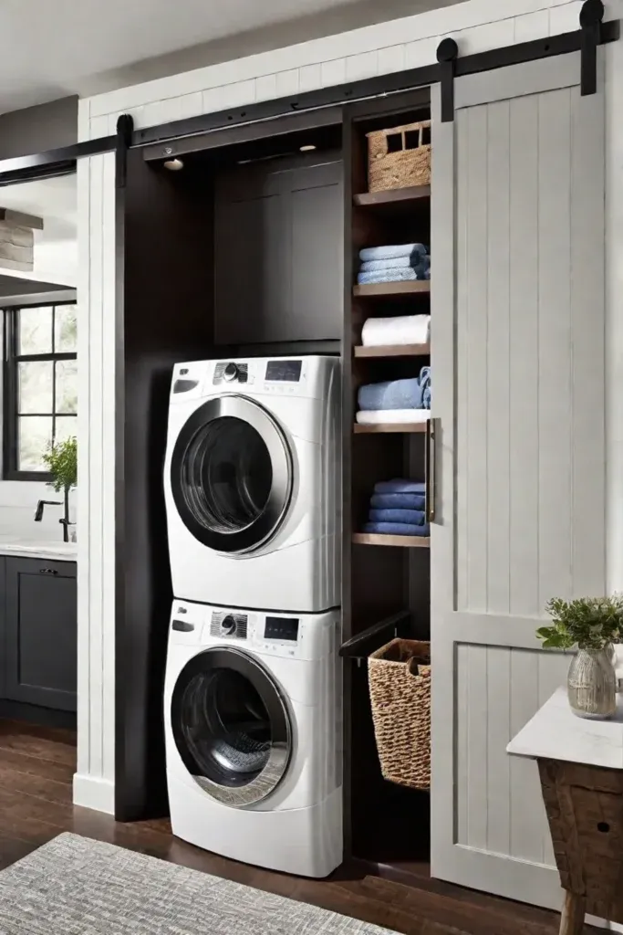 Spacesaving solutions in a small laundry room