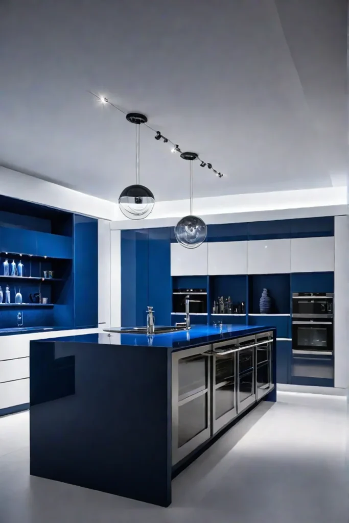 Contemporary Kitchen Blue Hues