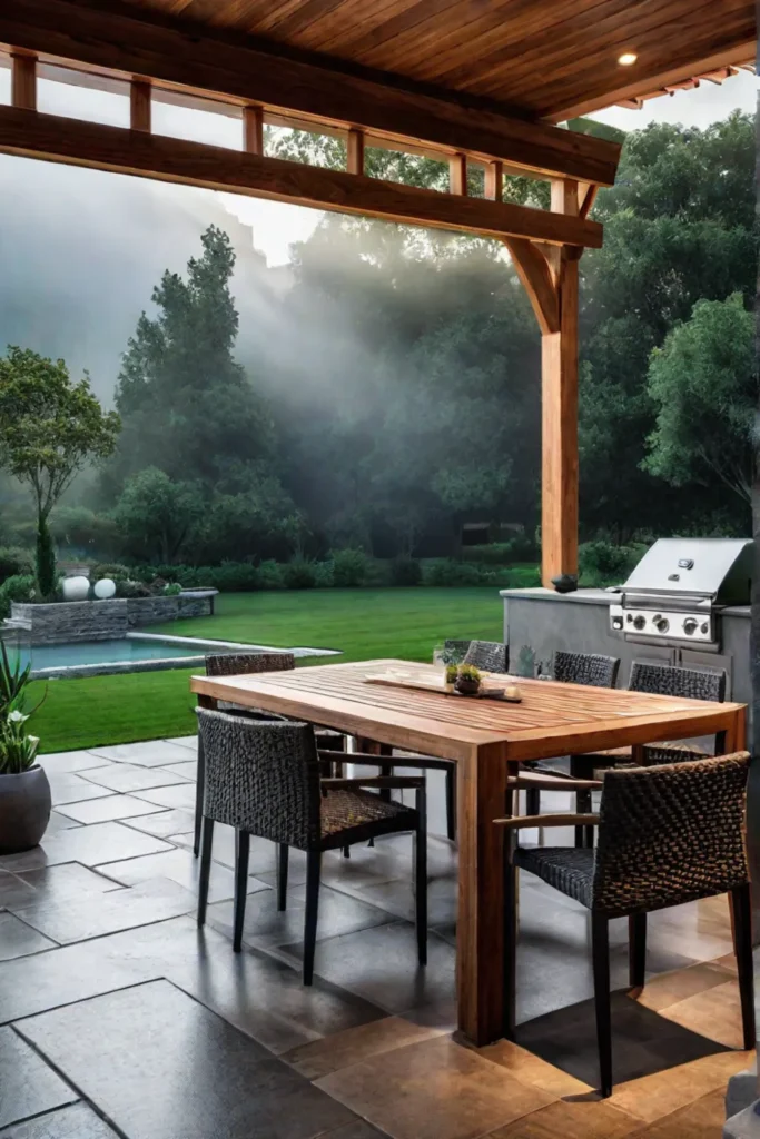 Covered outdoor kitchen