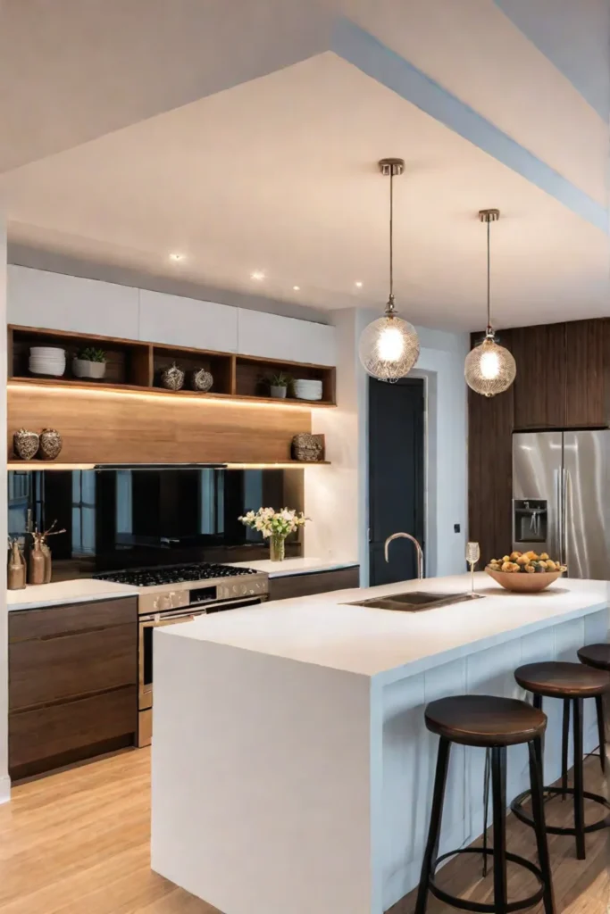 Cozy kitchen with warm lighting