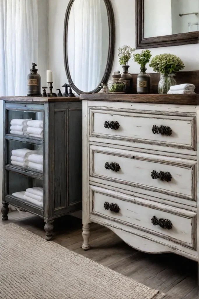 Antique dresser turned vanity farmhouse chic