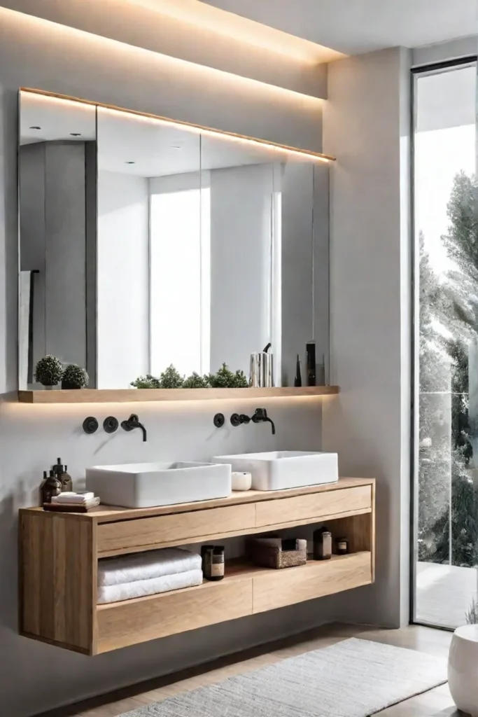 Bathroom with natural light and clean lines