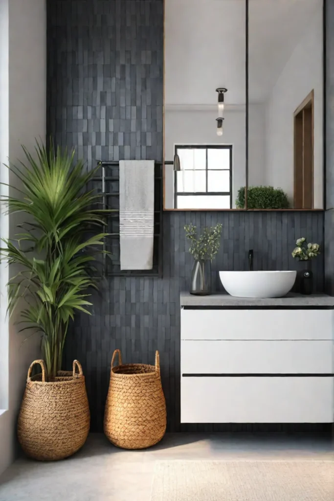 Bathroom with textured walls