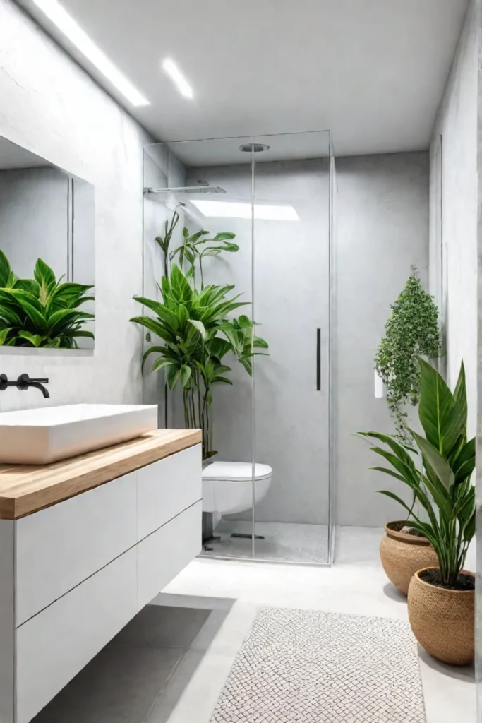 Bright and airy minimalist bathroom