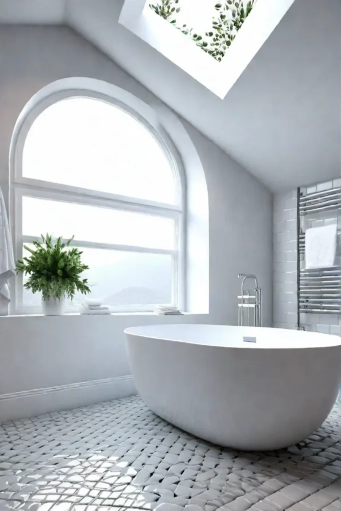 Bright bathroom with skylight