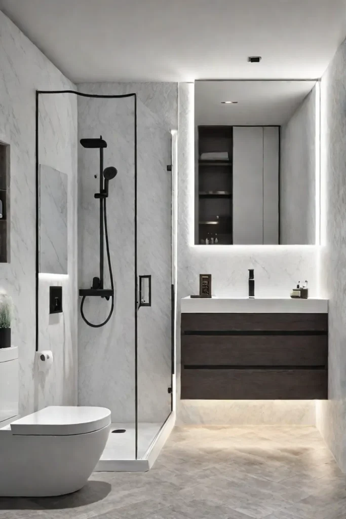 Bright minimalist small bathroom