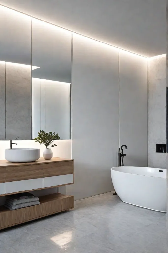 Calming bathroom atmosphere minimalist decor