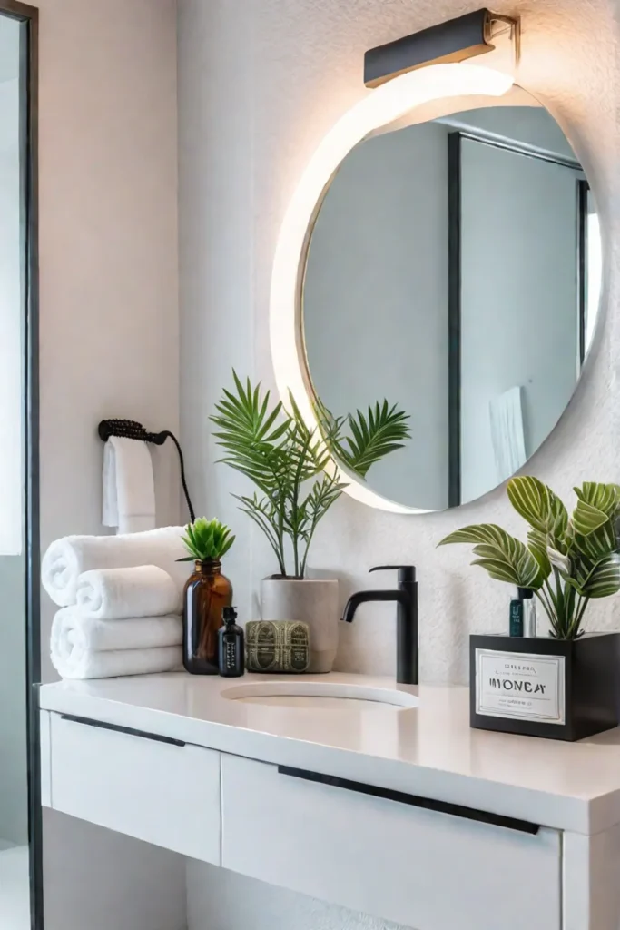 Clutterfree bathroom minimalist storage serene