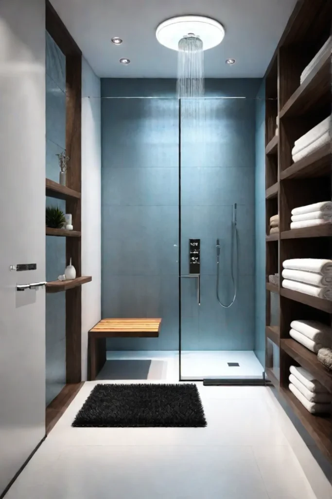 Compact bathroom with rainfall showerhead