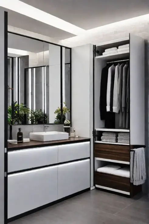 Bathroom with modular storage solutions