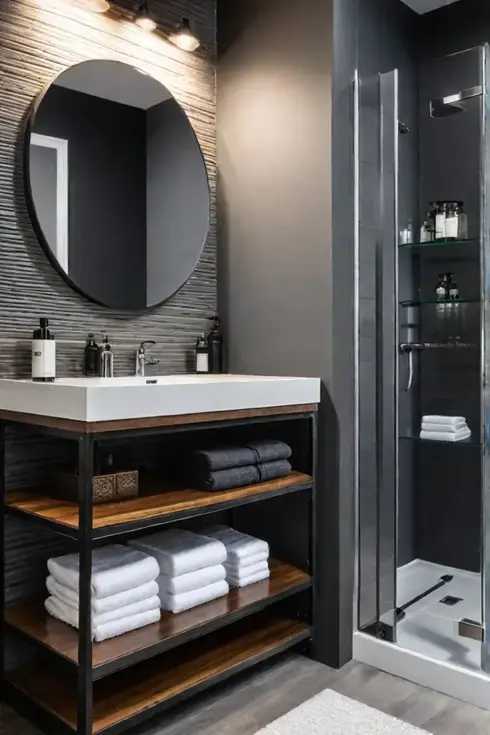 Bathroom with organized essentials