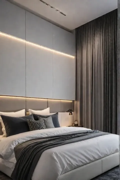 Bedroom with ambient and task lighting