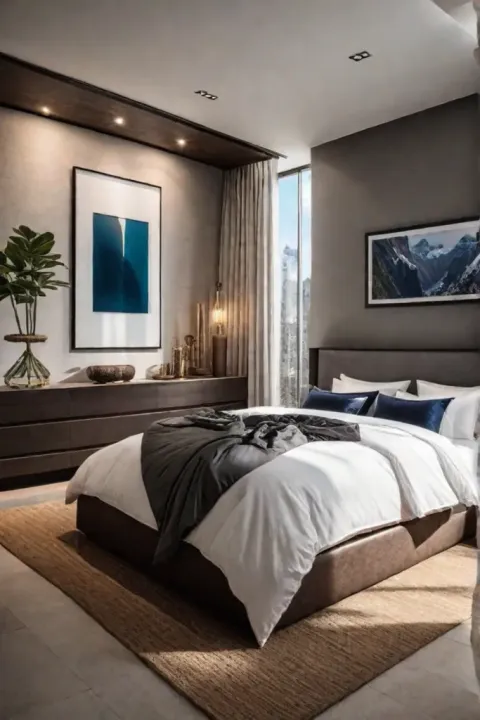 Bedroom with hidden storage nook