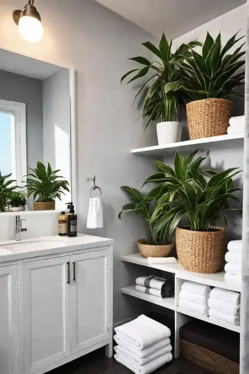 Corner shelf for bathroom storage