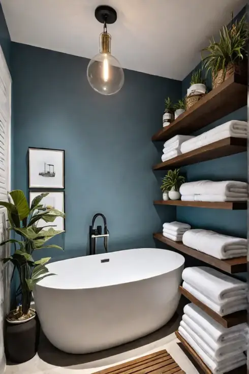 Floating shelves for bathroom storage