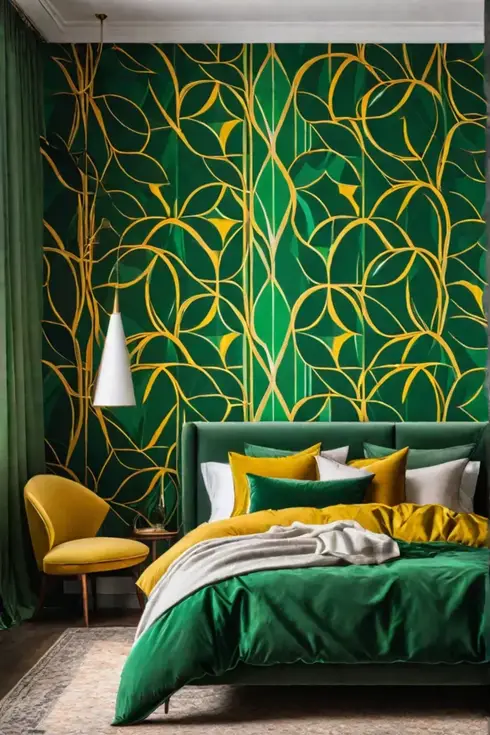 Geometric bedroom wallpaper