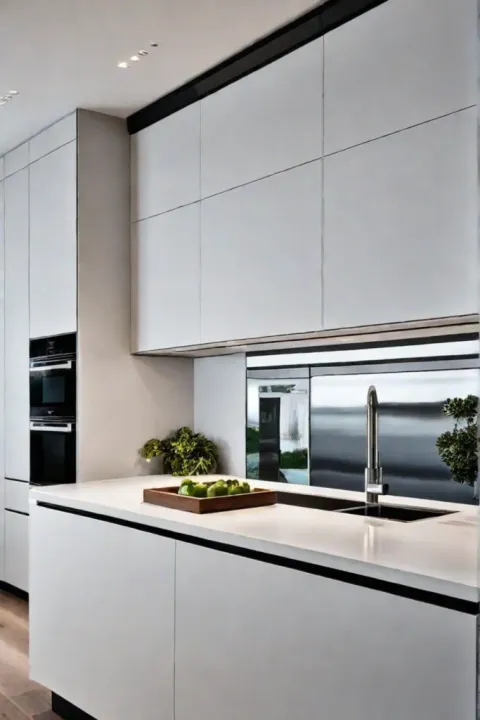 Kitchen with integrated appliances