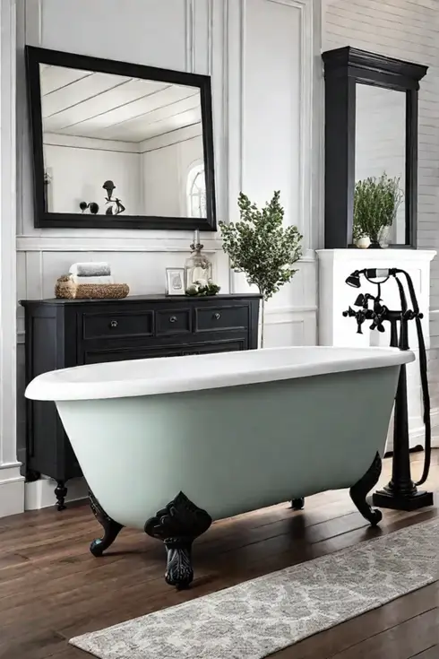 Master bathroom with a farmhouse and rustic style