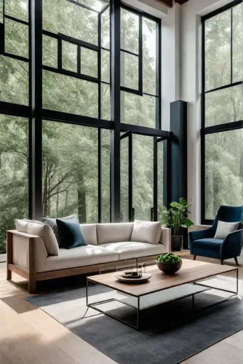 Openplan living space with sustainable modular sofa