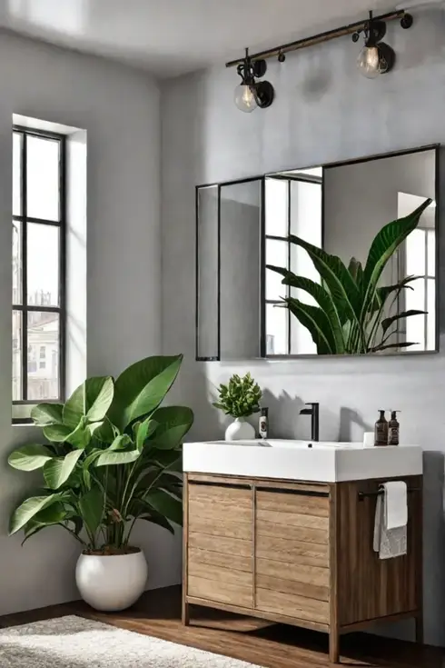 Sustainable bathroom with waterefficient vanity and sink