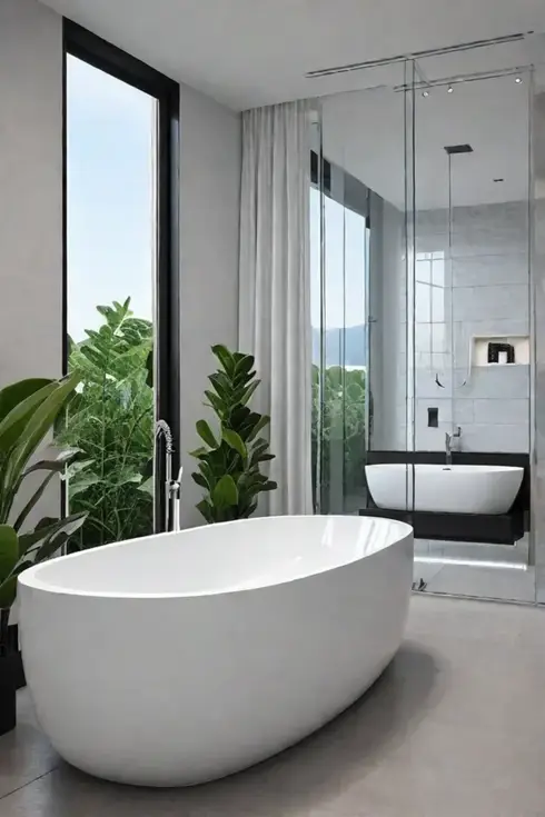 Techsavvy bathroom with voiceactivated vanity and automated lighting
