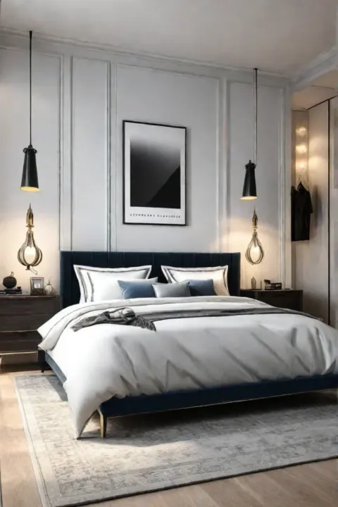 Wellmaintained bedroom with organized storage
